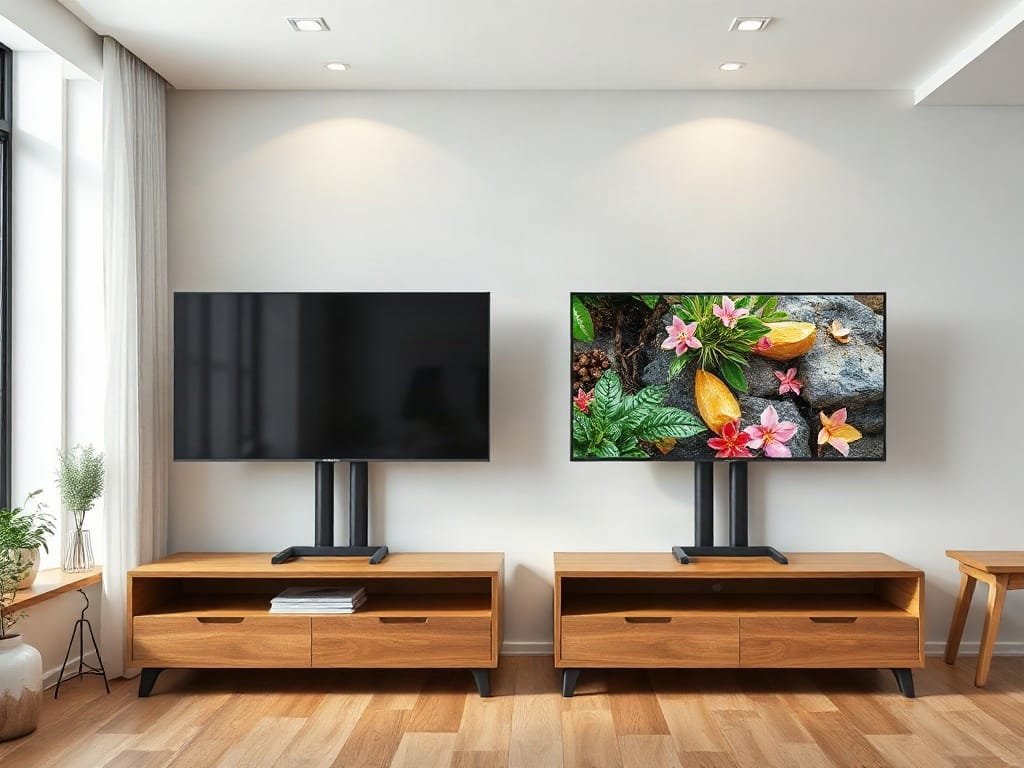 Bí Quyết Chọn Kệ Tivi Phù Hợp Cho Phòng Khách Tối Ưu Không Gian Kinh nghiệm chọn kệ tivi: so sánh kích thước