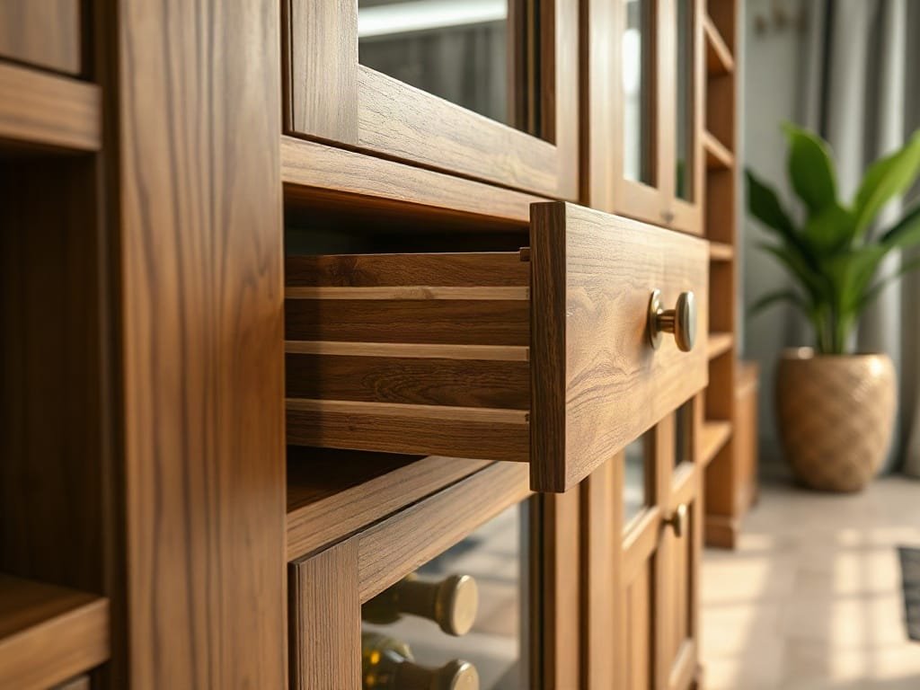 Kinh nghiệm chọn tủ rượu: chi tiết phụ kiện