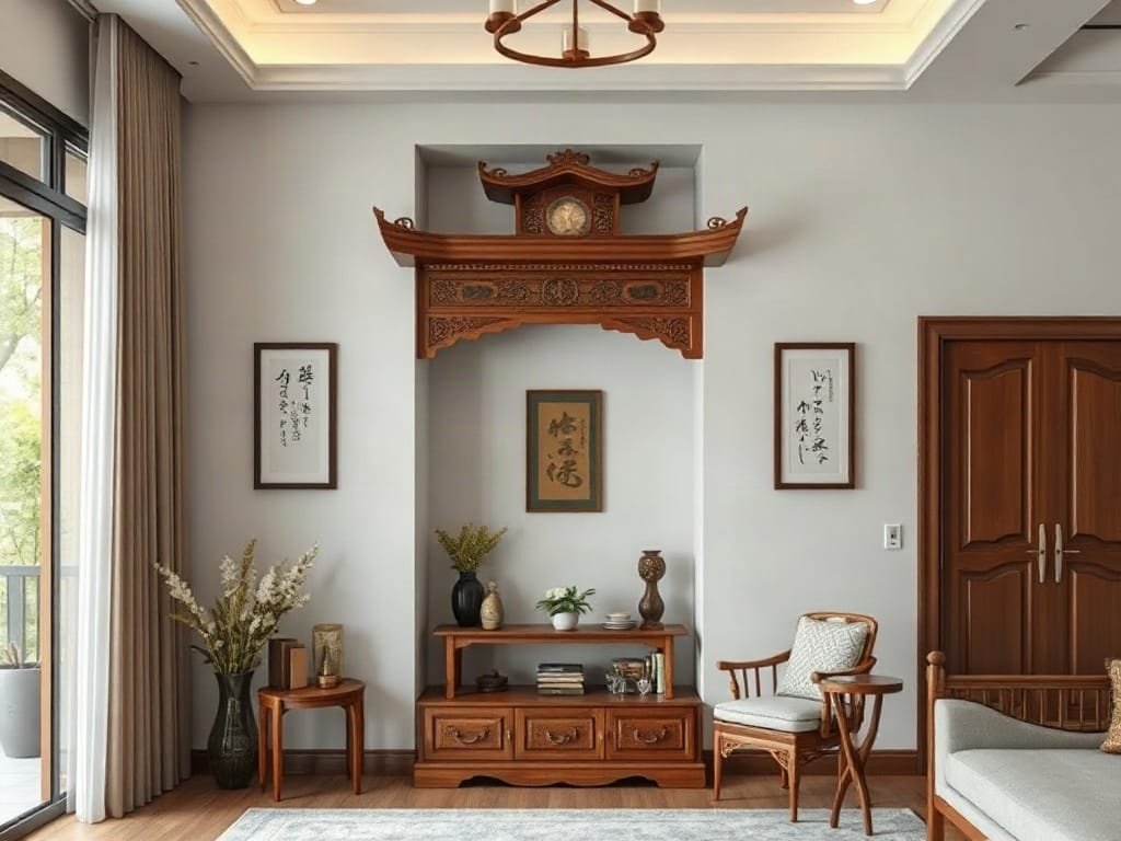 Kinh nghiệm chọn tủ thờ: hợp không gian