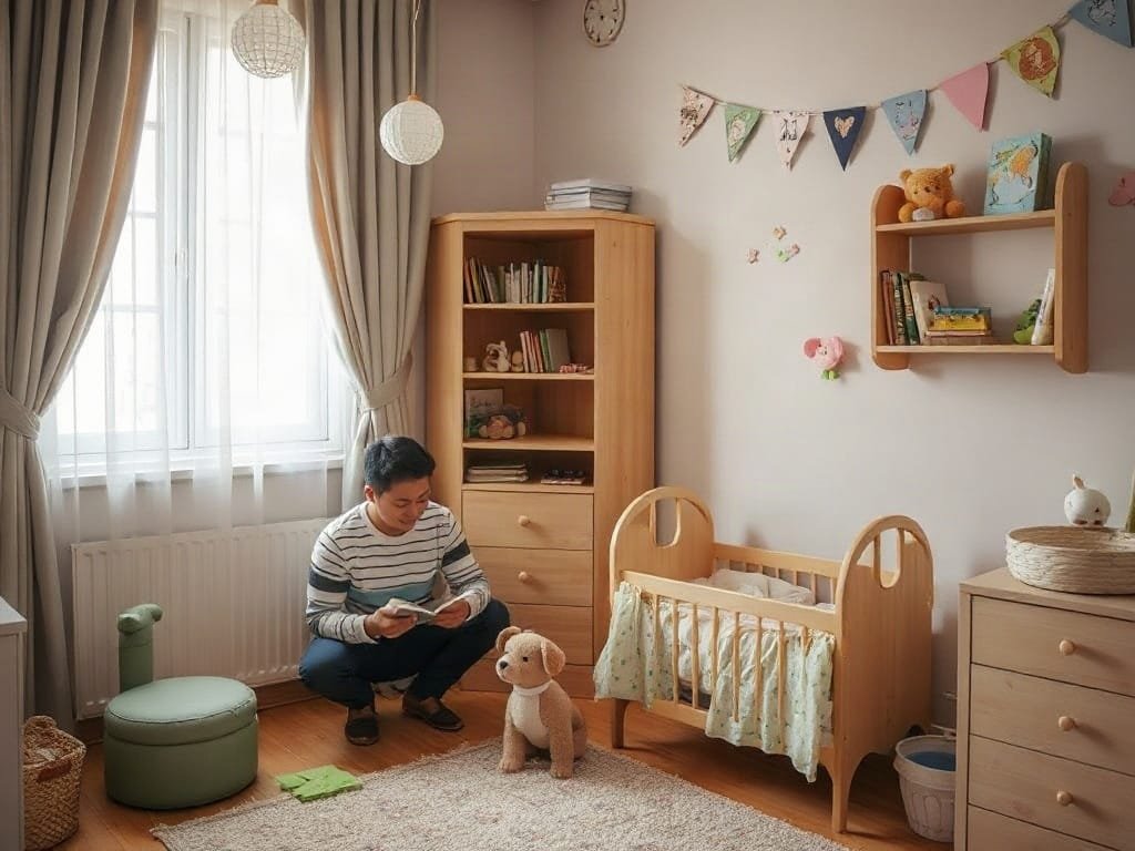 Người Việt Nam sắp xếp phòng cho trẻ, tập trung vào an toàn.
