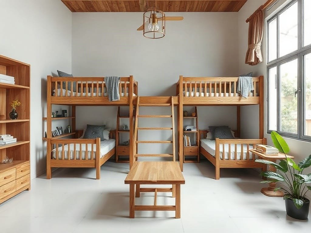 Khám Phá Những Mẫu Giường Tầng Gỗ Đẹp Hiện Đại Cho Không Gian Sống Sang Trọng Nhà phố Việt Nam với thiết kế giường tầng gỗ sáng tạo và tiện dụng.