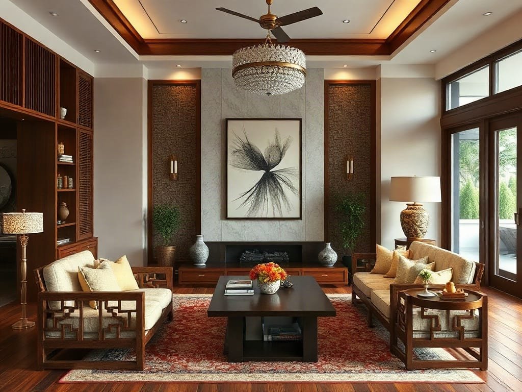 Nội thất nhà Việt Nam thanh lịch với đồ gỗ tinh tế.