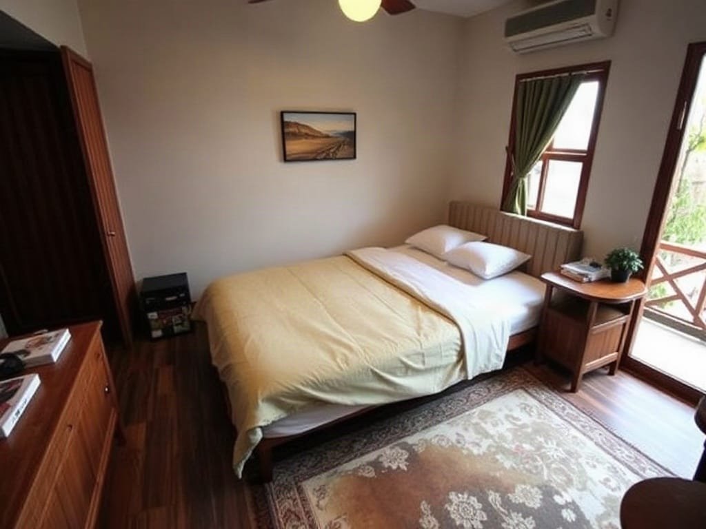 Khám Phá 5 Công Dụng Hữu Ích của Giường Xếp Cho Không Gian Sống Phòng ngủ ấm cúng với giường xếp nhỏ gọn tại một căn nhà Việt Nam.