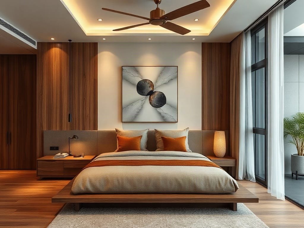 Phòng ngủ hiện đại Việt Nam với trang trí gỗ thanh lịch
