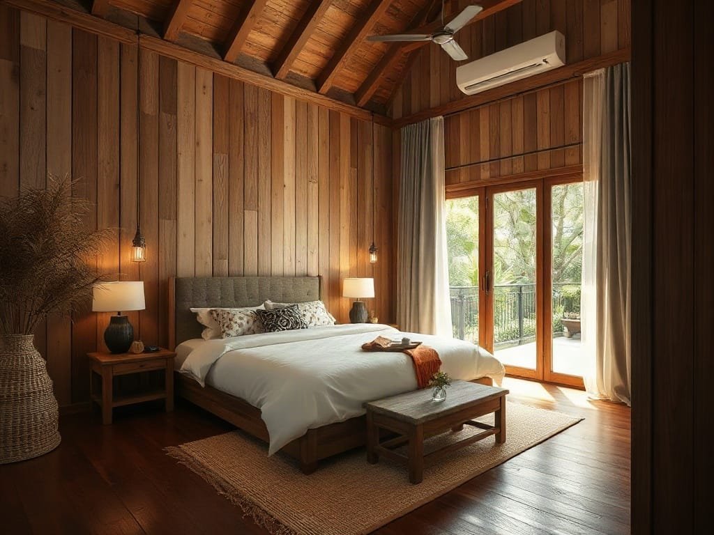 Phòng ngủ phong cách mộc mạc ở Việt Nam với thiết kế gỗ