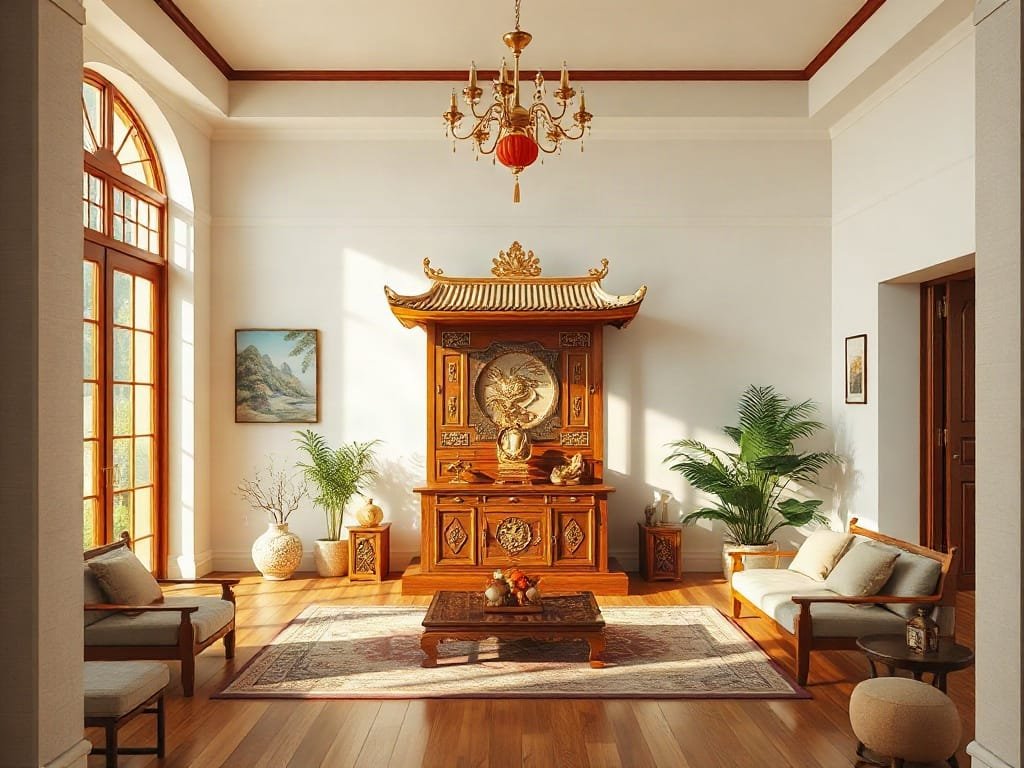 Những Lỗi Phong Thủy Gây Xui Khi Đặt Bàn Thờ: Hướng Dẫn Chi Tiết và Cách Khắc Phục Phong thủy tủ thờ: không gian thông thoáng