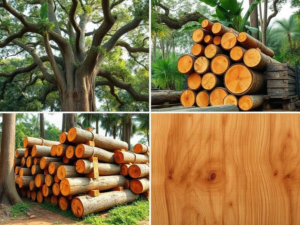 Quy trình gỗ 3 mẹo tăng độ bền tủ rượu gỗ: từ cây rừng đến tấm gỗ hoàn thiện