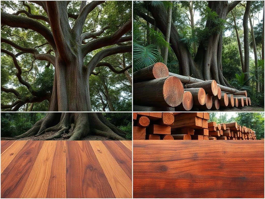 Quy trình gỗ gõ đỏ: từ cây rừng đến tấm gỗ hoàn thiện
