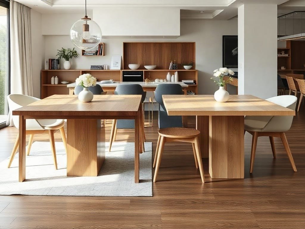 So sánh bàn ăn: gỗ tự nhiên và MDF Melamine