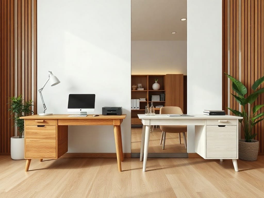 So sánh bàn làm việc: gỗ tự nhiên và MDF Melamine