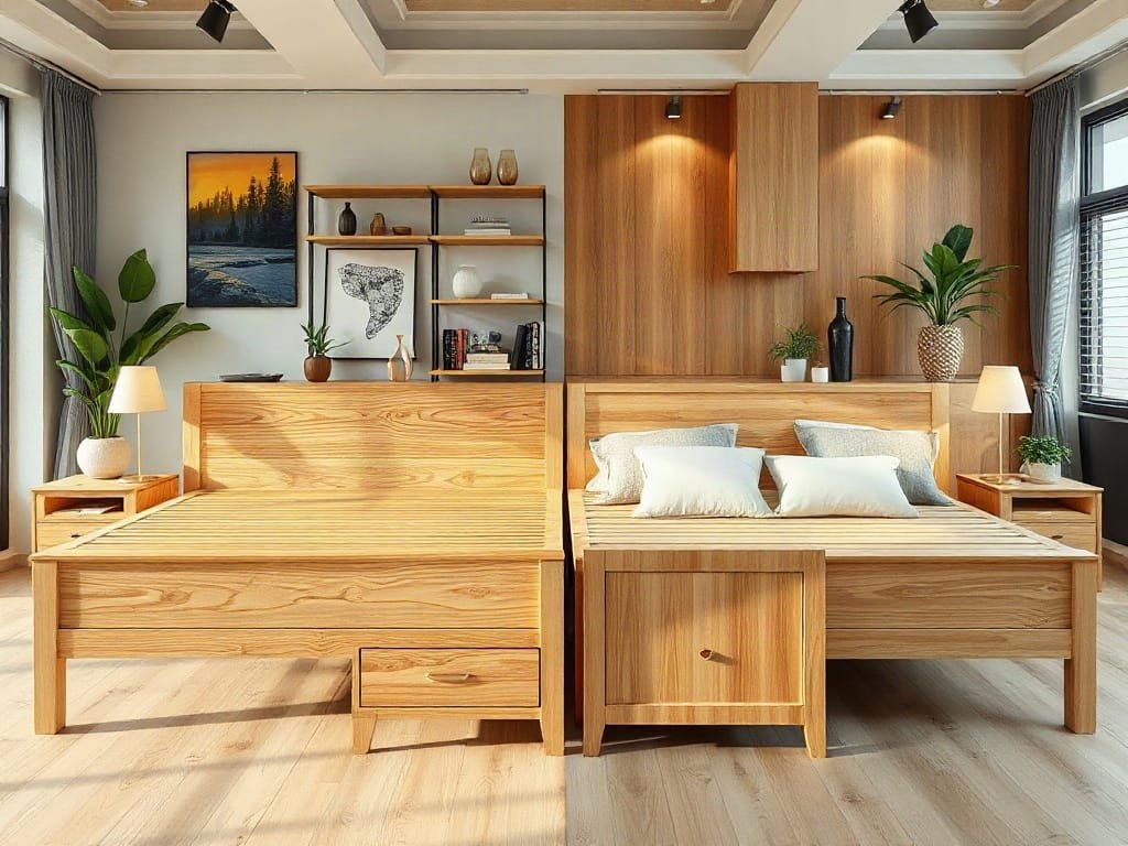 So sánh giường ngủ: gỗ tự nhiên và MDF Melamine