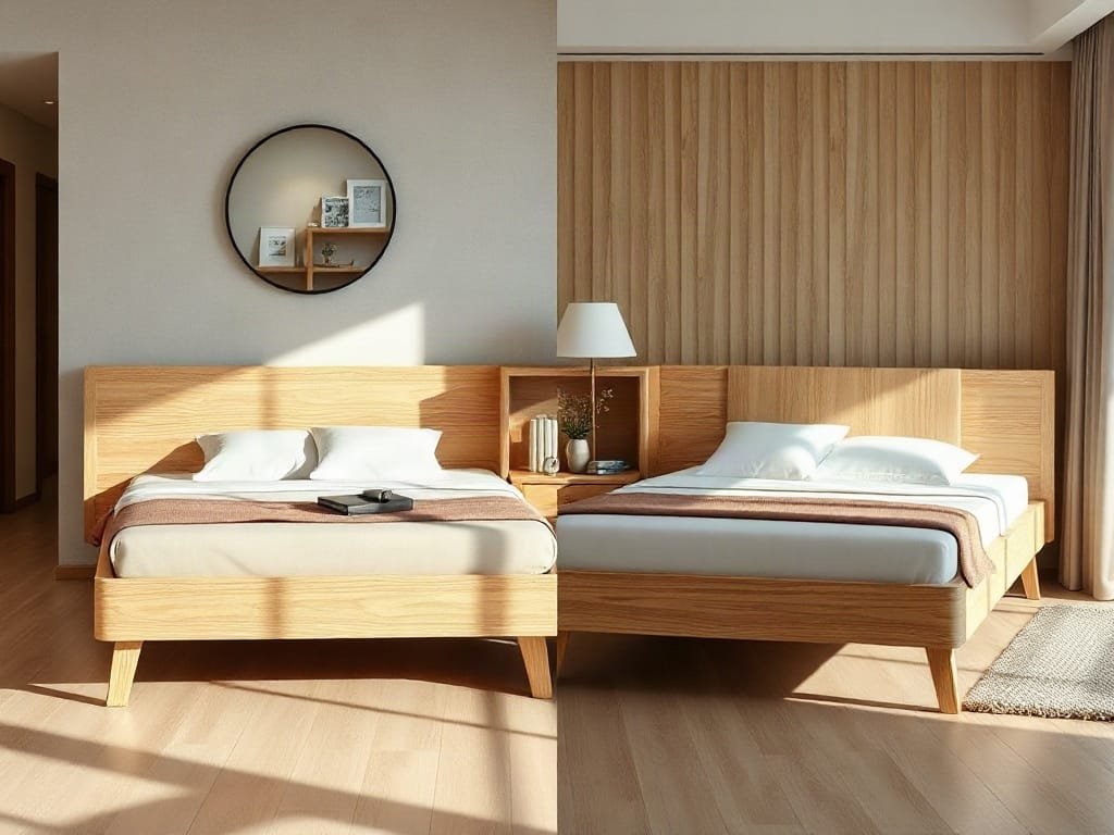 So sánh giường ngủ: gỗ tự nhiên và MDF Melamine