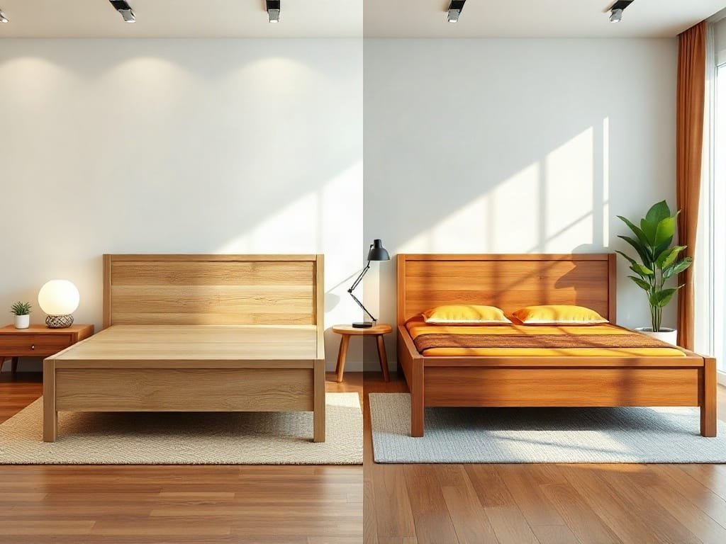 So sánh giường ngủ: gỗ tự nhiên và MDF Melamine