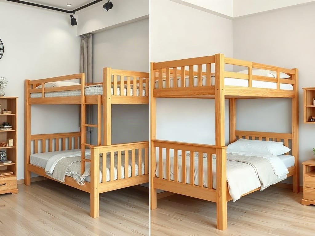 So sánh giường tầng: gỗ tự nhiên và MDF Melamine