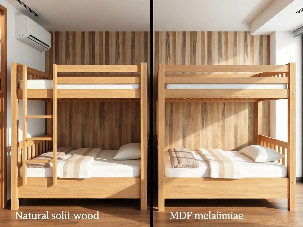 So sánh giường tầng: gỗ tự nhiên và MDF Melamine