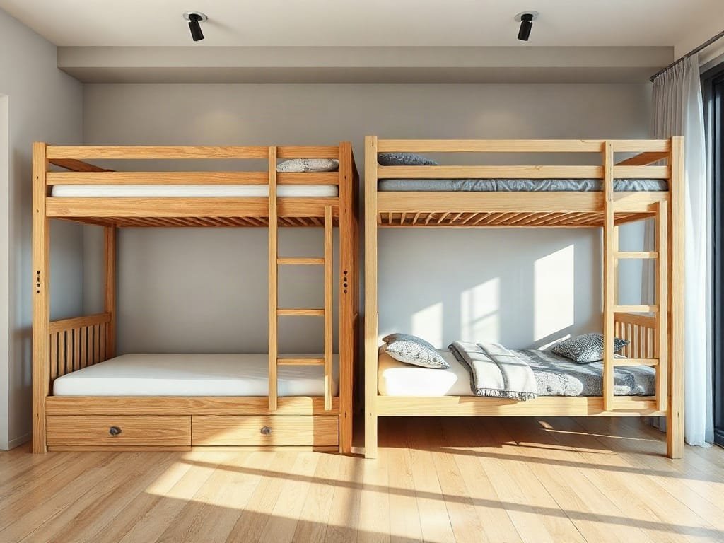 Khám phá tiện ích khi dùng giường tầng thông minh cho không gian sống hiện đại So sánh giường tầng: gỗ tự nhiên và MDF Melamine