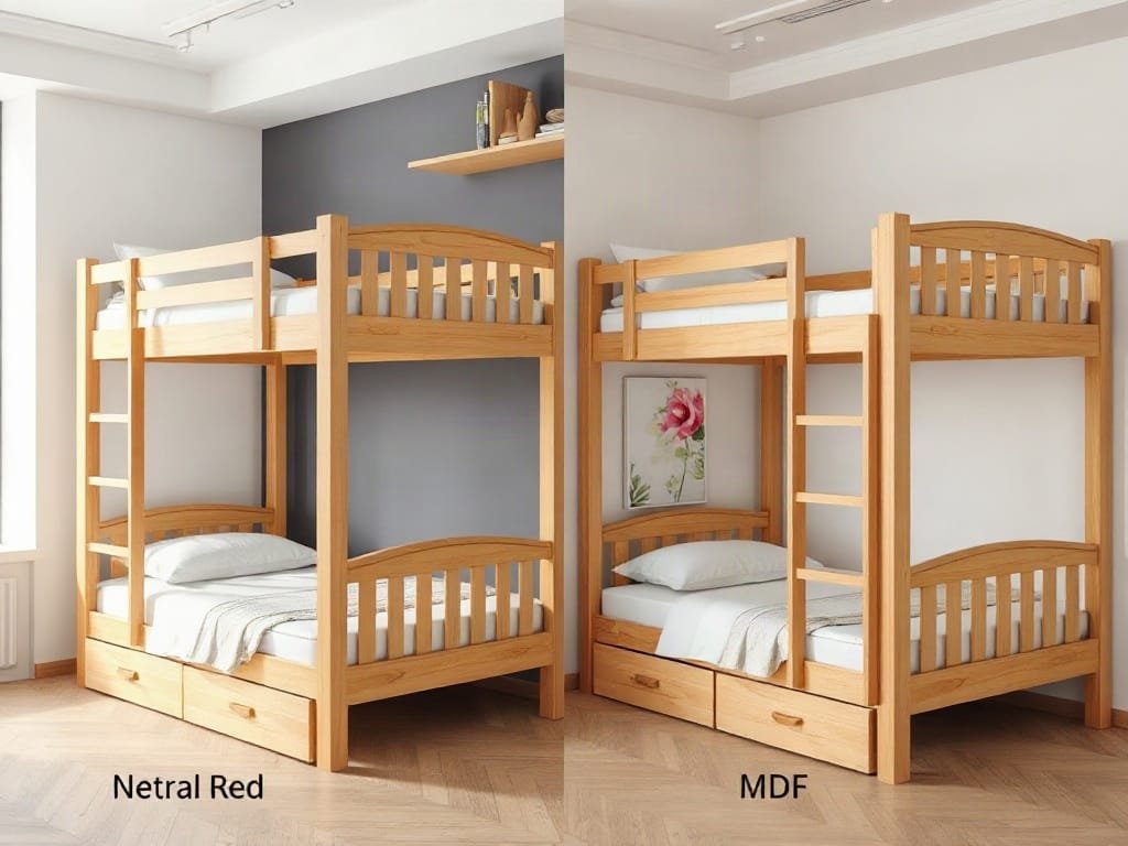 So sánh giường tầng: gỗ tự nhiên và MDF Melamine