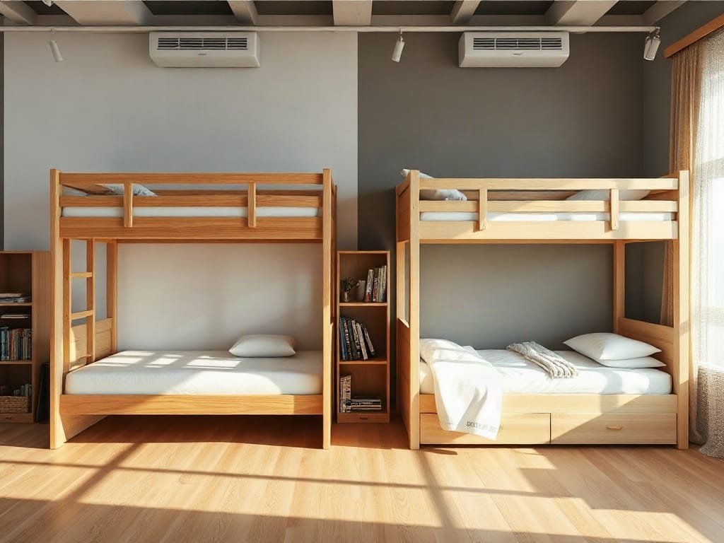Giường Tầng 1m6 x 2m: Giải Pháp Nội Thất Tiện Ích Cho Mọi Gia Đình So sánh giường tầng: gỗ tự nhiên và MDF Melamine