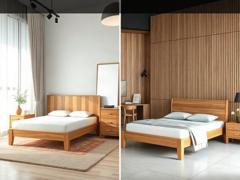 So sánh giường xếp: gỗ tự nhiên và MDF Melamine