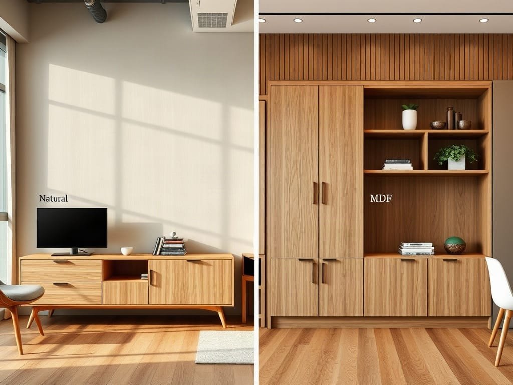 So sánh nội thất gỗ: gỗ tự nhiên và MDF Melamine