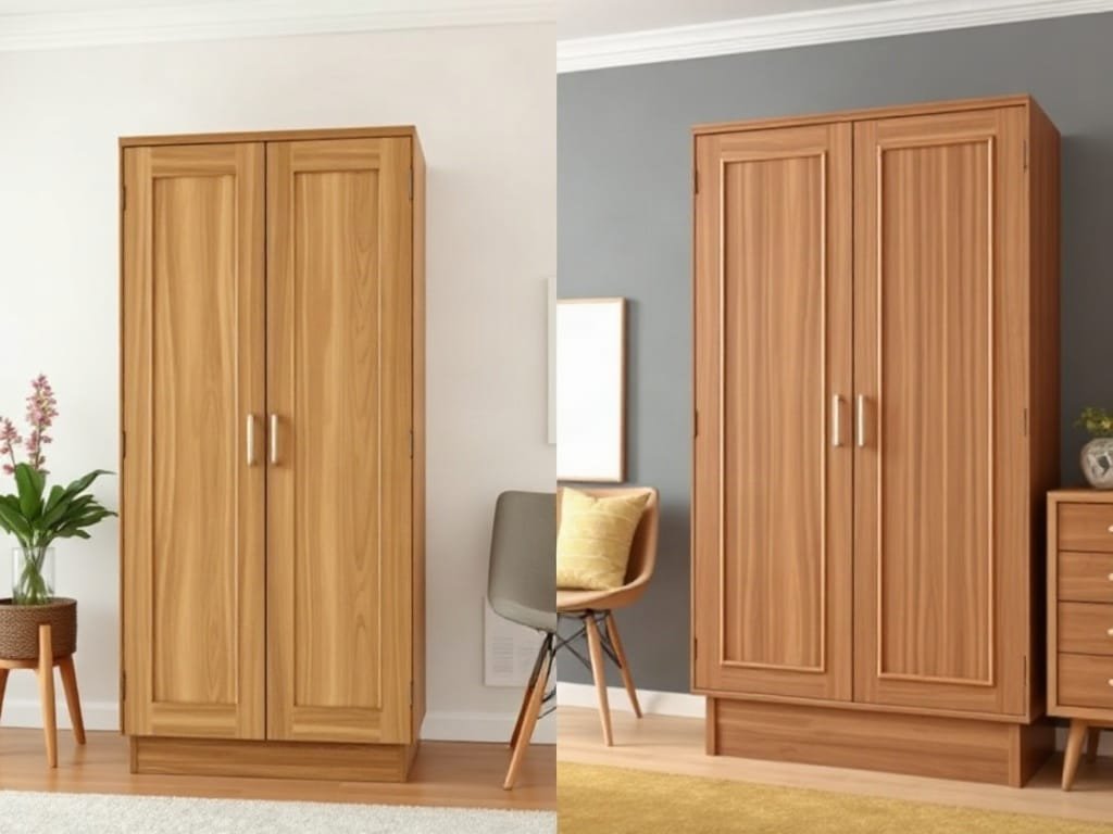 Khám phá 6 mẫu tủ đựng quần áo tối ưu không gian sống hiện đại So sánh tủ quần áo: gỗ tự nhiên và MDF Melamine