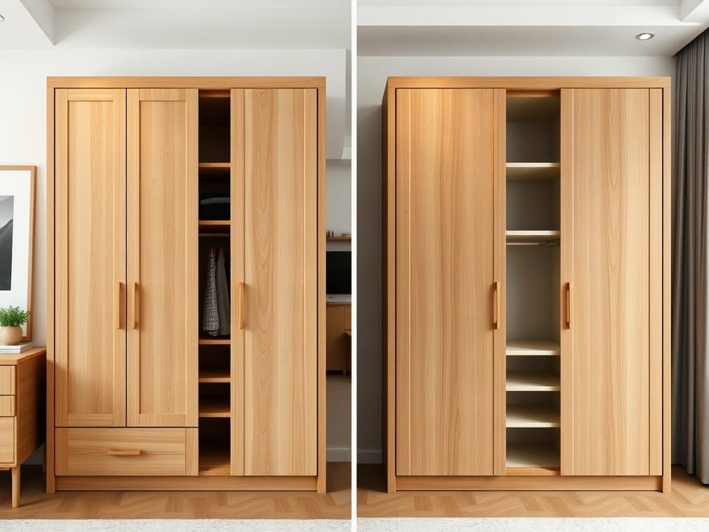 So sánh tủ quần áo: gỗ tự nhiên và MDF Melamine