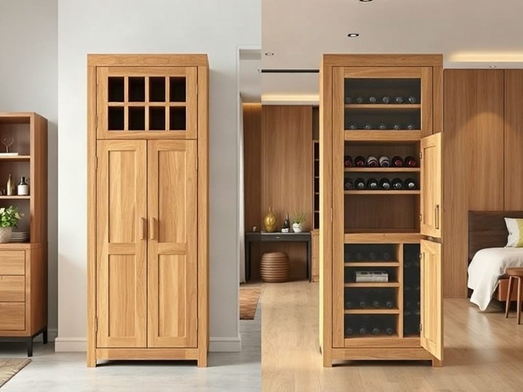 So sánh tủ rượu: gỗ tự nhiên và MDF Melamine