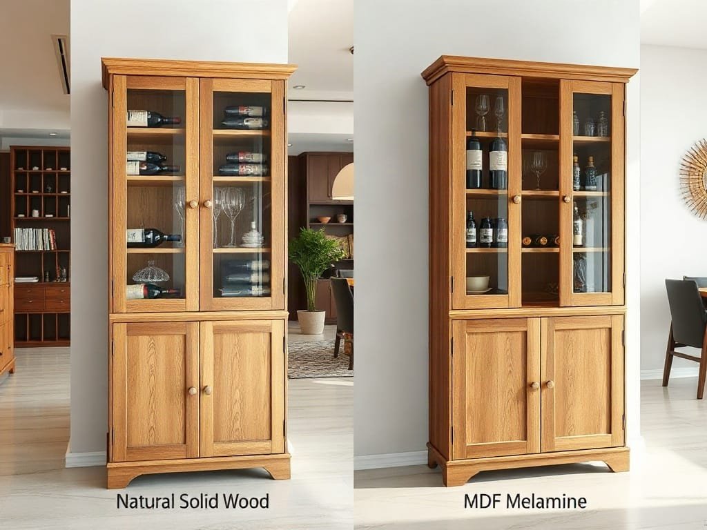 So sánh tủ rượu: gỗ tự nhiên và MDF Melamine