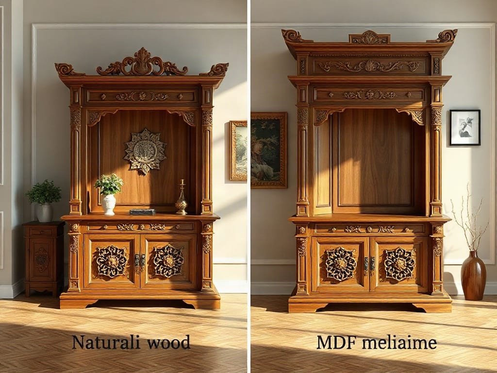 So sánh tủ thờ: gỗ tự nhiên và MDF Melamine