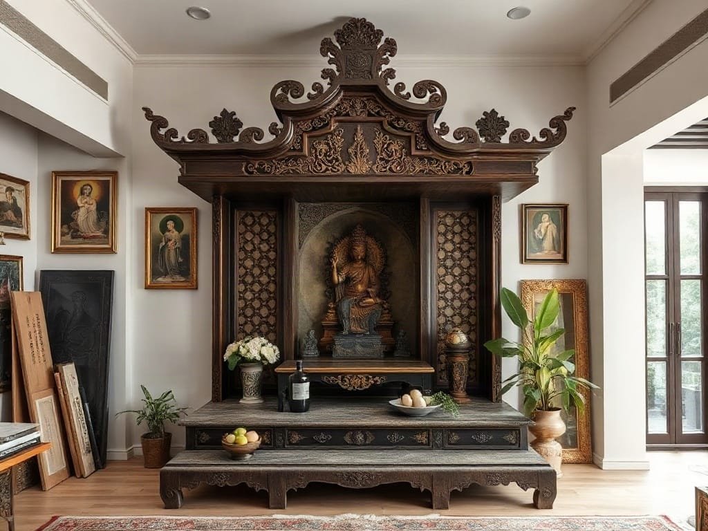4 Kiểu Bàn Thờ Tiết Kiệm Không Gian Sống - Giải Pháp Tối Ưu Cho Nhà Phố Việt 4 kiểu bàn thờ tiết kiệm không gian sống