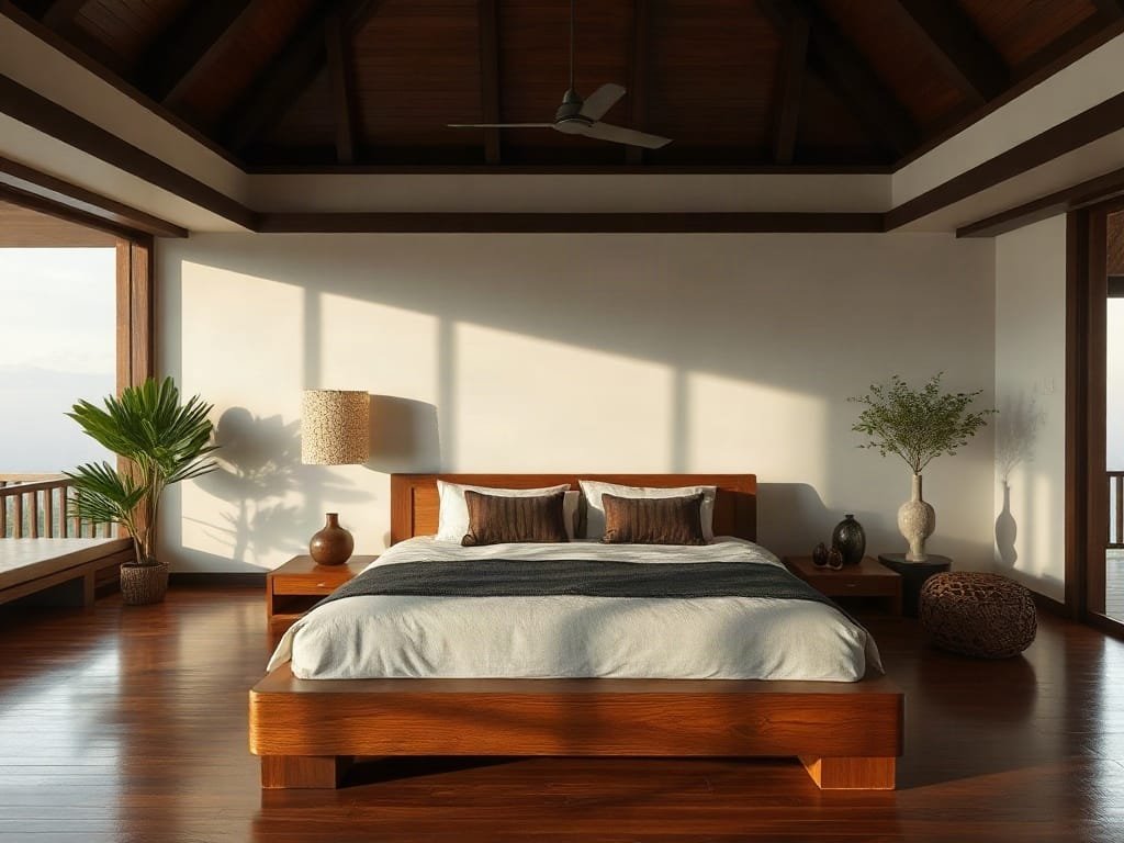 Thiết kế giường gỗ sang trọng trong biệt thự Việt Nam