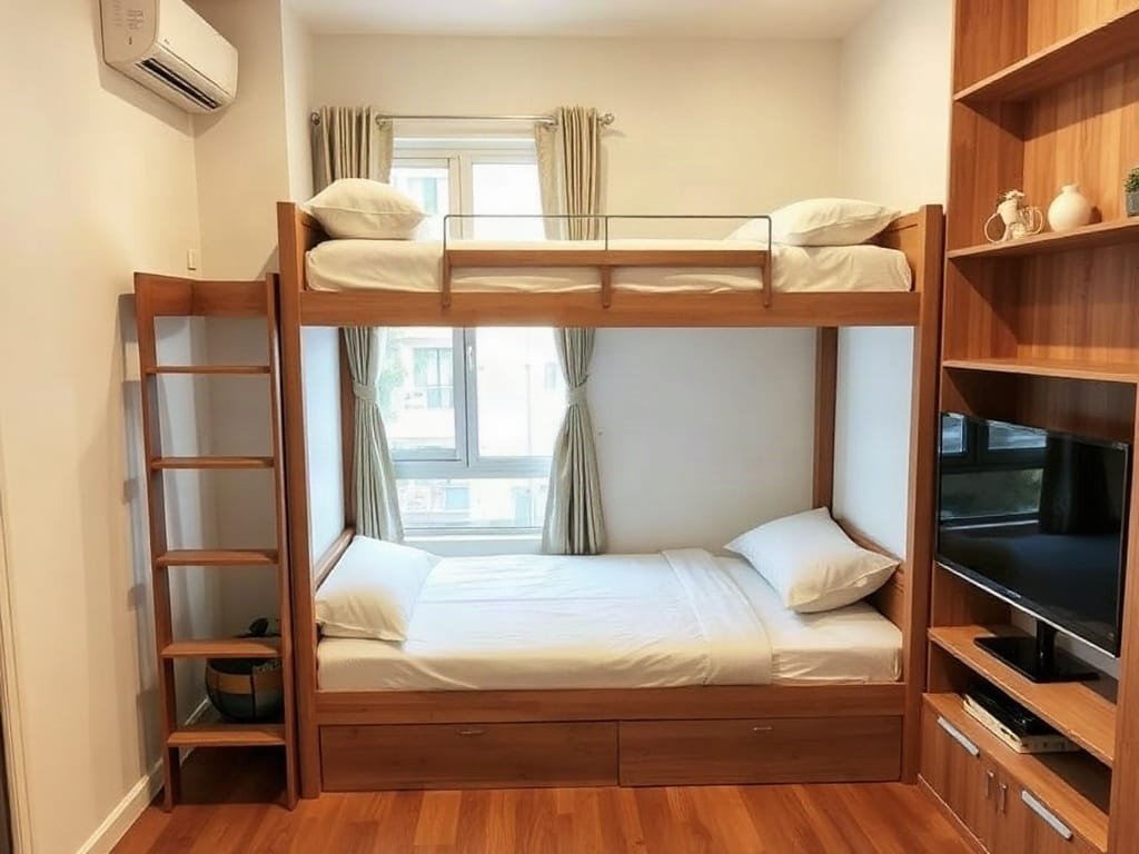 6 Mẹo Hay Với Giường Tầng Trẻ Em Giúp Tối Ưu Không Gian Thiết kế giường tầng tiết kiệm không gian trong ngôi nhà Việt nhỏ gọn.