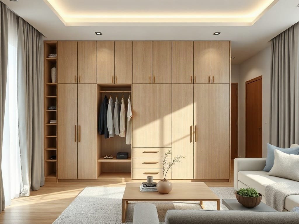 Thiết kế tủ quần áo tối giản tại căn hộ Quận 7