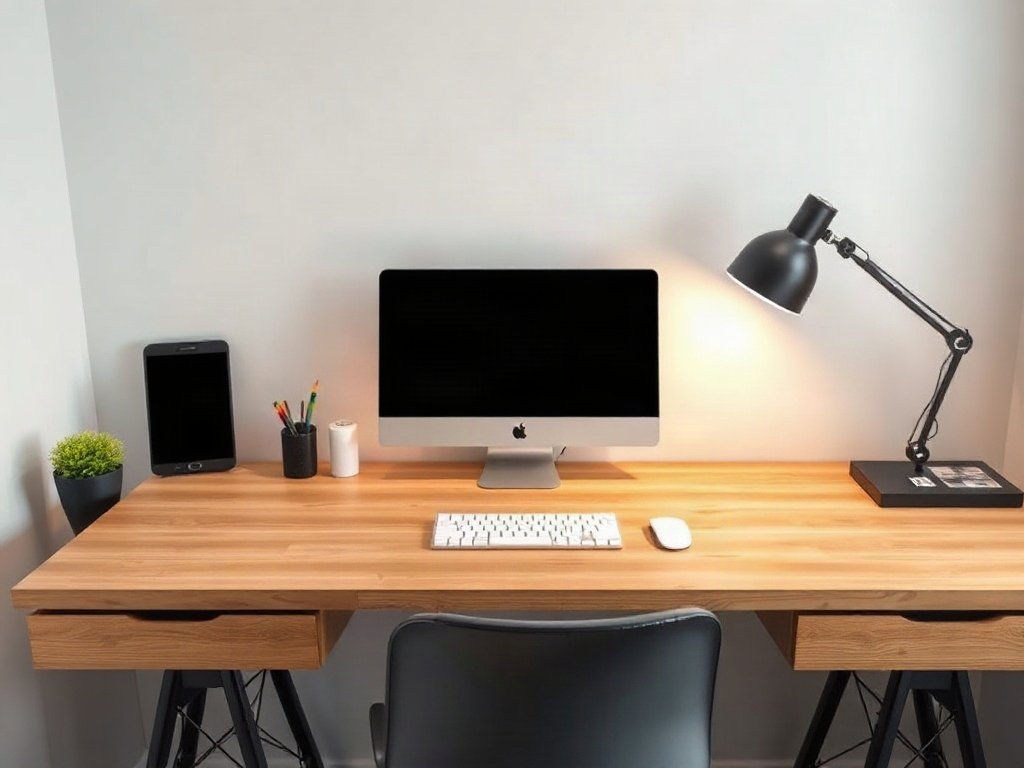 Khám Phá Bàn Làm Việc IKEA Thông Minh Gọn Gàng Cho Không Gian Hiện Đại Bàn làm việc IKEA phong cách tối giản trong không gian hiện đại.