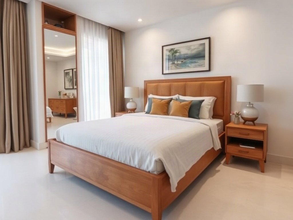 Giường Ngủ Gỗ Công Nghiệp Đẹp Hiện Đại: Lựa Chọn Hoàn Hảo Cho Không Gian Sống Căn hộ cao cấp với giường ngủ gỗ công nghiệp