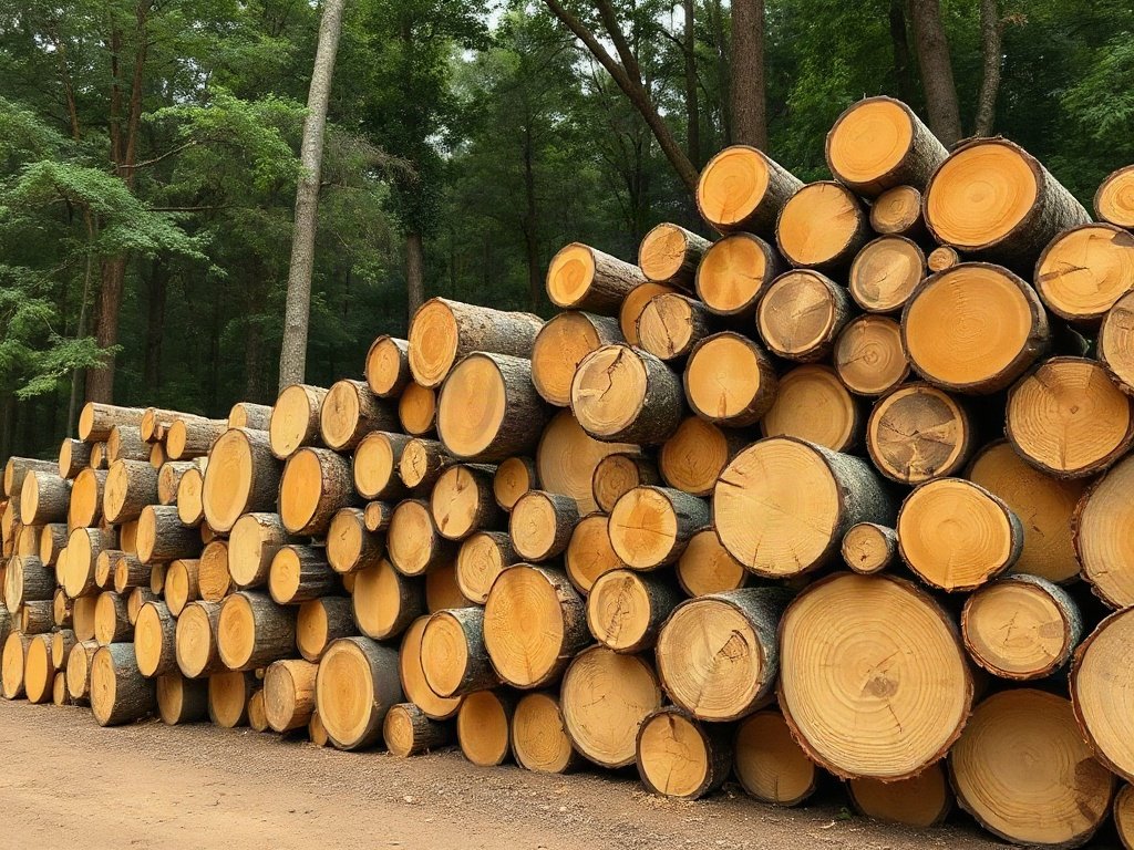 Đống gỗ thông minh đa năng tròn nguyên liệu tại xưởng