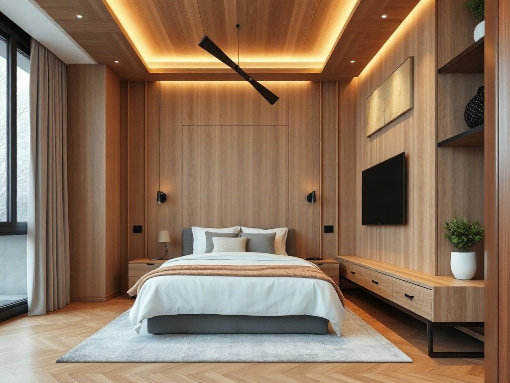 Giường Ngủ Gỗ Công Nghiệp Đẹp Hiện Đại: Lựa Chọn Hoàn Hảo Cho Không Gian Sống Nội thất căn hộ cao cấp với phòng ngủ gỗ đẹp
