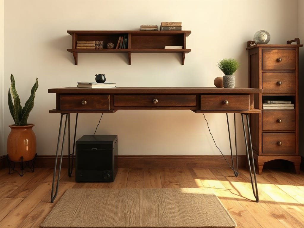 Bàn Làm Việc Chân Sắt Đẹp Giá Rẻ: Lựa Chọn Hoàn Hảo Cho Không Gian Sáng Tạo Phòng làm việc phong cách cổ điển với bàn chân sắt