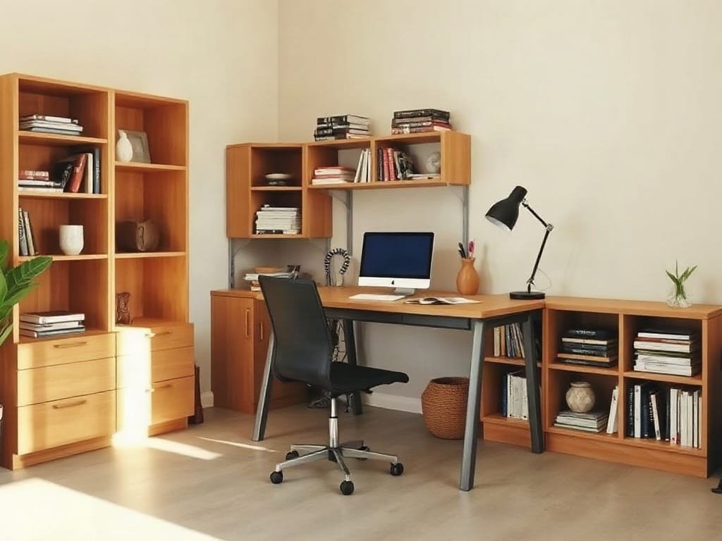Bàn Làm Việc Chân Sắt Đẹp Giá Rẻ: Lựa Chọn Hoàn Hảo Cho Không Gian Sáng Tạo Phòng làm việc tại nhà với bàn chân sắt và giá sách