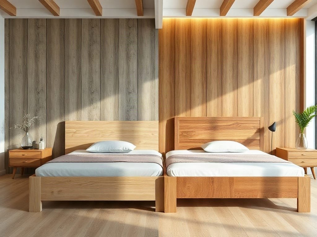 So sánh giường ngủ: gỗ tự nhiên và MDF Melamine