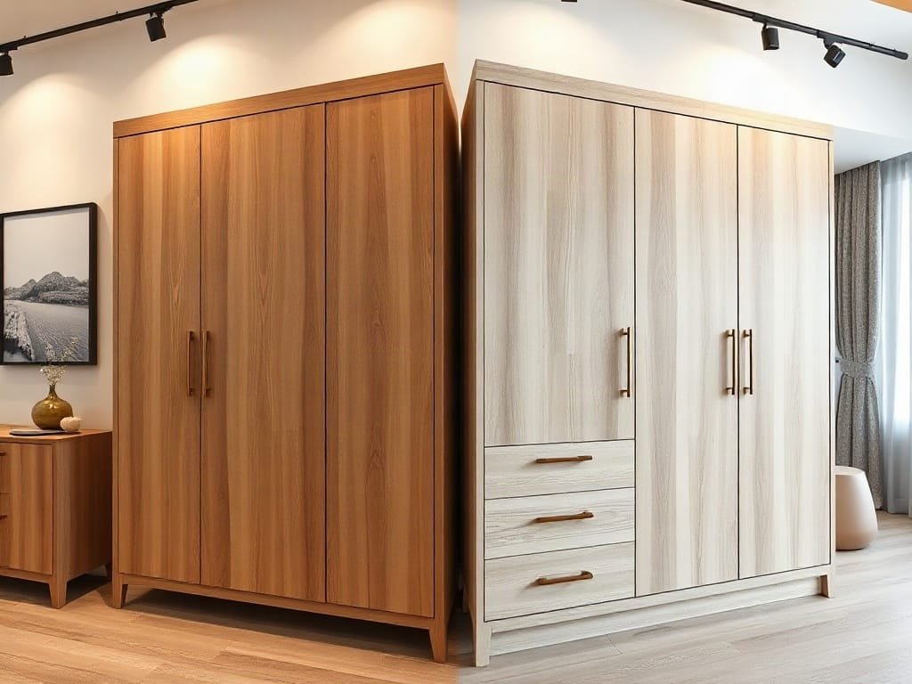 So sánh tủ quần áo: gỗ tự nhiên và MDF Melamine