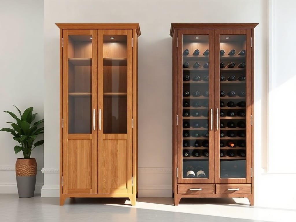 So sánh tủ rượu: gỗ tự nhiên và MDF Melamine