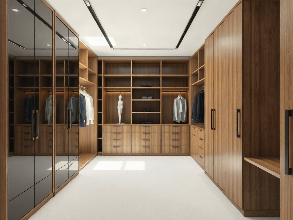 Thiết kế phòng thay đồ hiện đại với ánh sáng tự nhiên